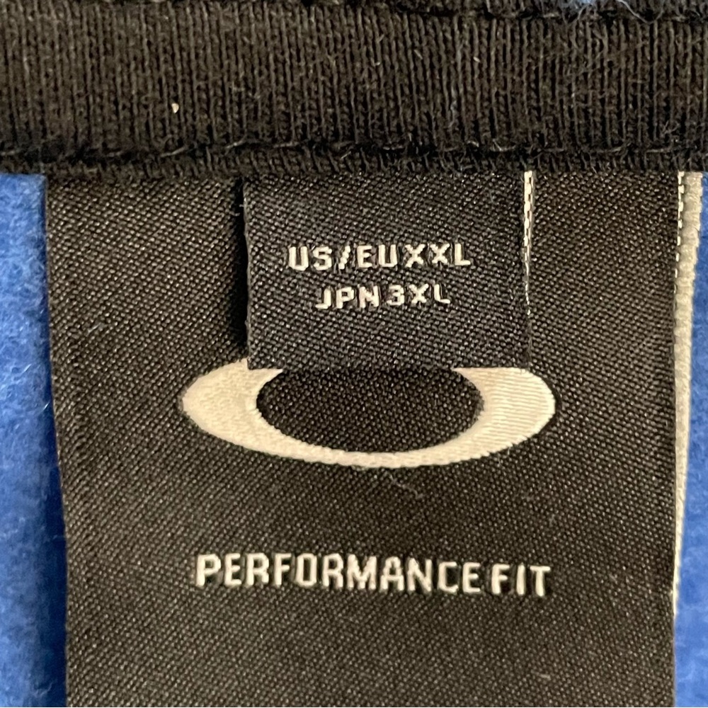 Oakley | Ellipse Blue Gold Logo Zip Hooded Sweatshirt New - Picture 7 of 8